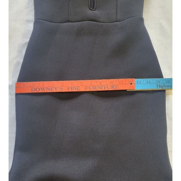 Bebe Black Neoprene Deep Vee V-neck maxi Mermaid Formal evening gown Dress XS - Picture 10 of 16